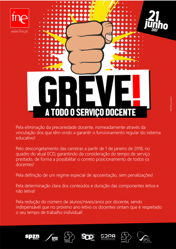 cartaz GREVE 21 junho 2017