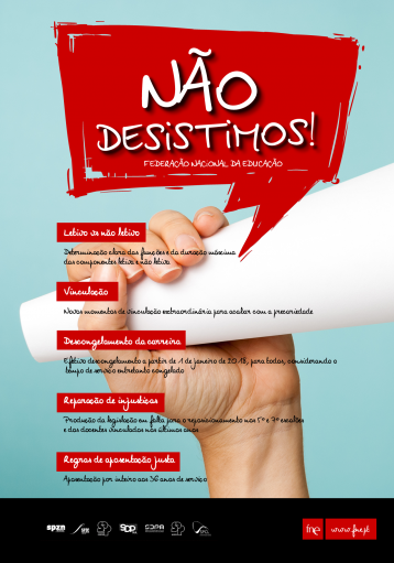 cartaz FNE - Não desistimos!