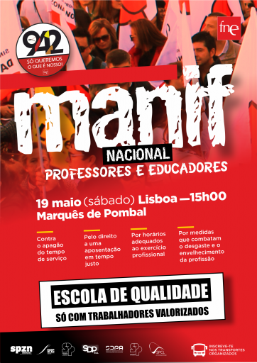 Cartaz da Manifestação Nacional - 19 maio 2018