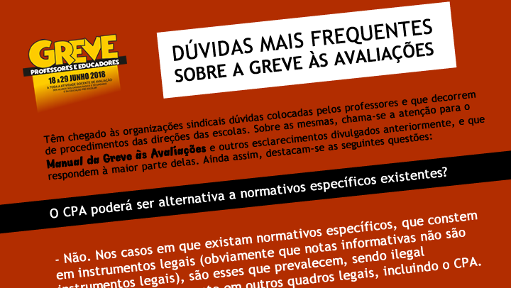 DÚVIDAS MAIS FREQUENTES SOBRE A GREVE ÀS AVALIAÇÕES