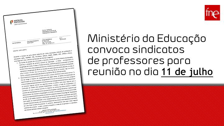 Ministério da Educação convoca organizações sindicais para reunião no dia 11 de julho