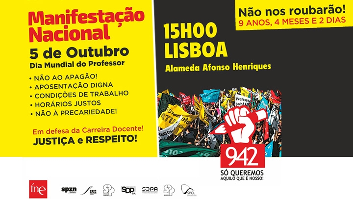 Manifestação Nacional: Professores vão mostrar indignação a uma só voz