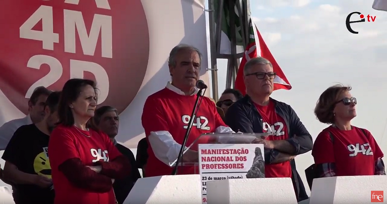 Intervenção do Secretário-Geral da FNE, João Dias da Silva, no encerramento da Manifestação Nacional de Professores 