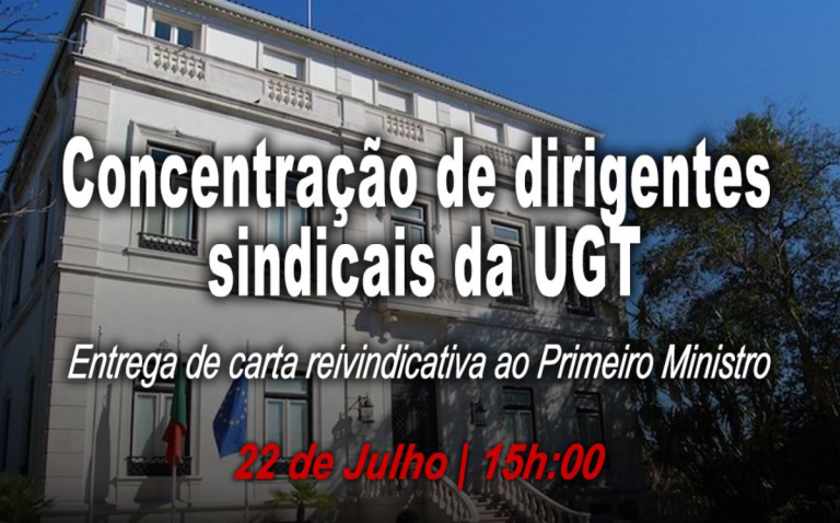 Concentração de dirigentes sindicais frente à residência oficial do Primeiro-Ministro