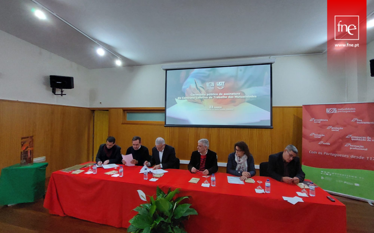 FNE, integrada num conjunto alargado de Sindicatos da UGT, celebrou mais um Acordo de revisão do Contrato Coletivo de Trabalho com a União das Mutualidades Portuguesas