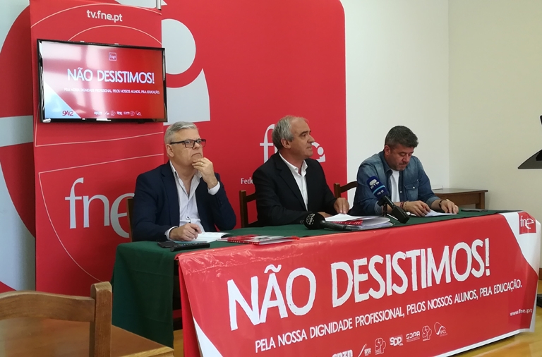 FNE denuncia em conferência de imprensa falta de respostas claras para as condições de recuperação do tempo de serviço congelado